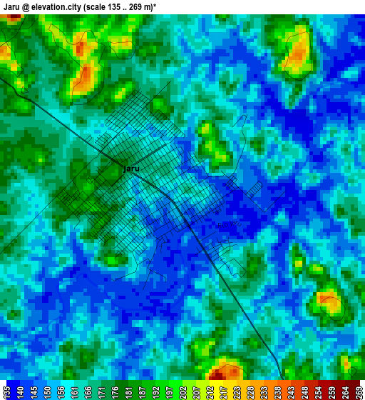 Jaru elevation map
