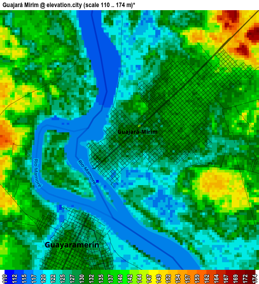 Guajará Mirim elevation map