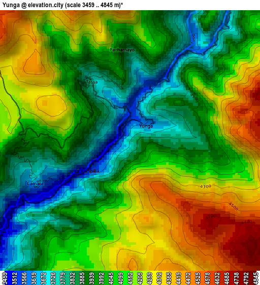 Yunga elevation map