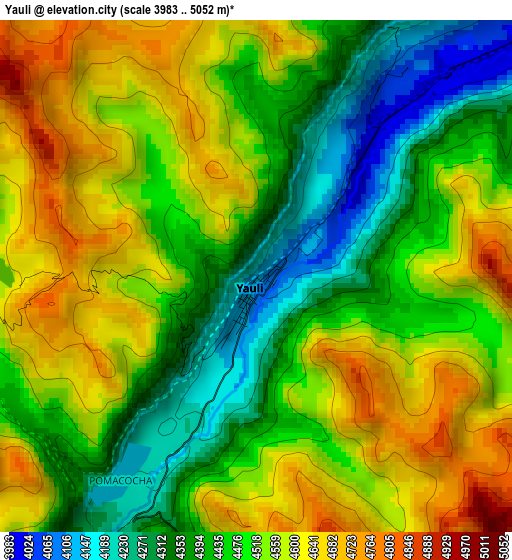 Yauli elevation map