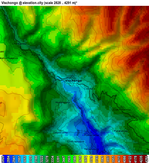 Vischongo elevation map