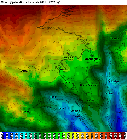 Viraco elevation map