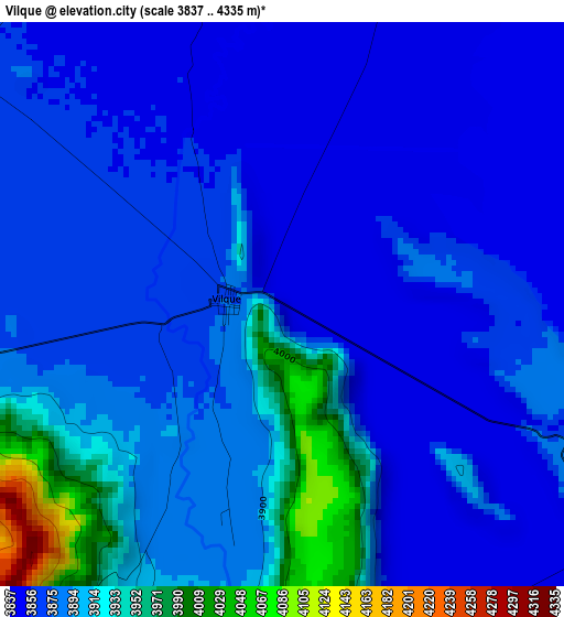 Vilque elevation map