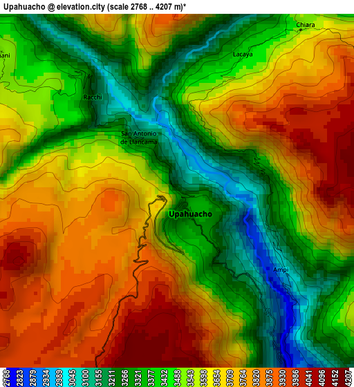 Upahuacho elevation map