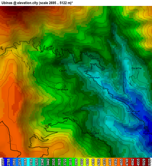 Ubinas elevation map