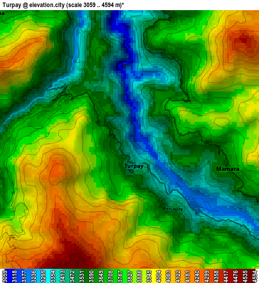 Turpay elevation map