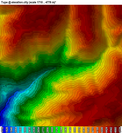 Tupe elevation map