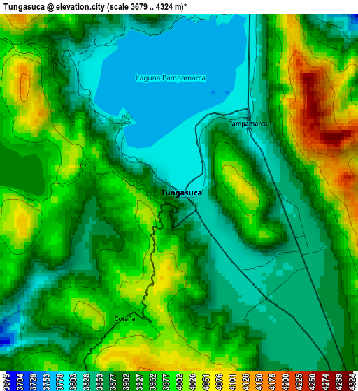 Tungasuca elevation map