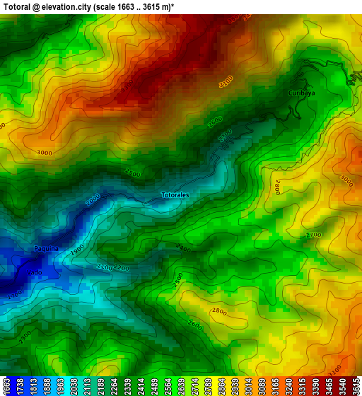 Totoral elevation map