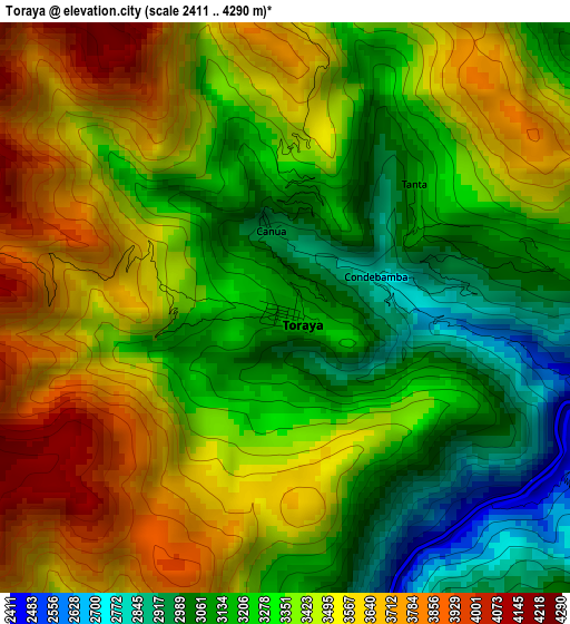 Toraya elevation map