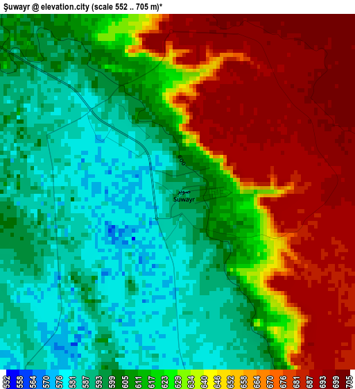 Şuwayr elevation map