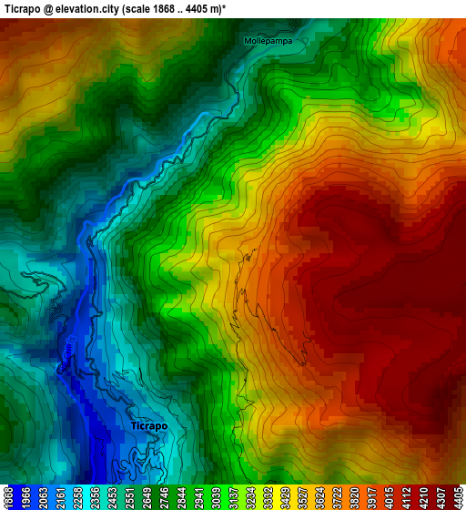 Ticrapo elevation map