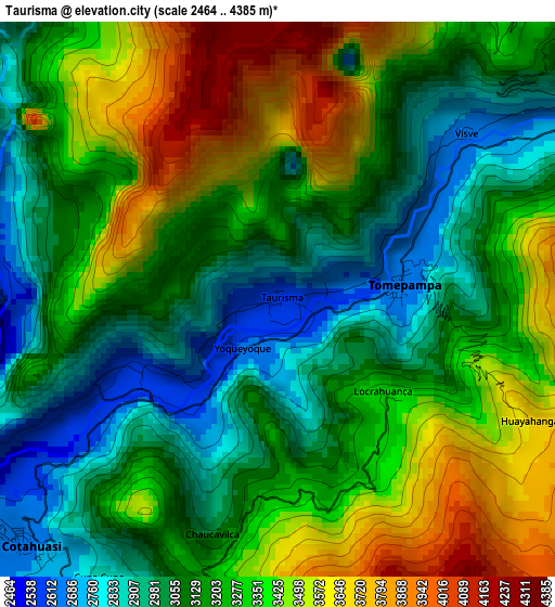 Taurisma elevation map