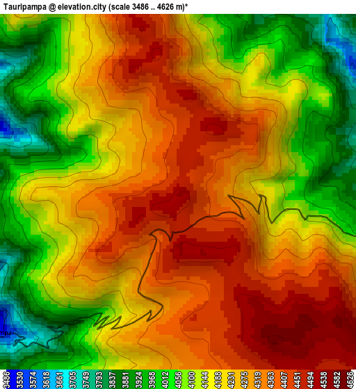 Tauripampa elevation map