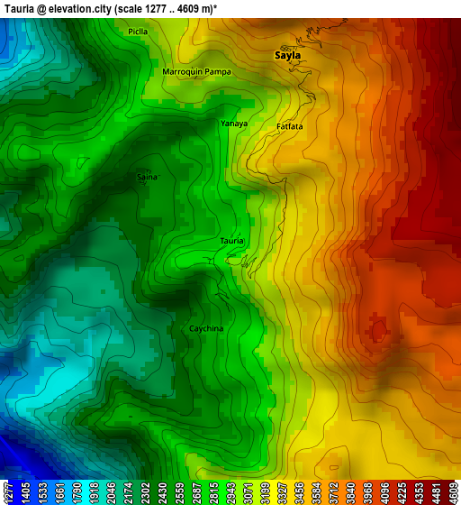 Tauria elevation map