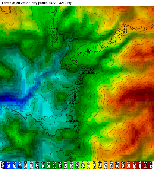 Tarata elevation map