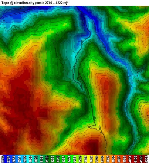 Tapo elevation map