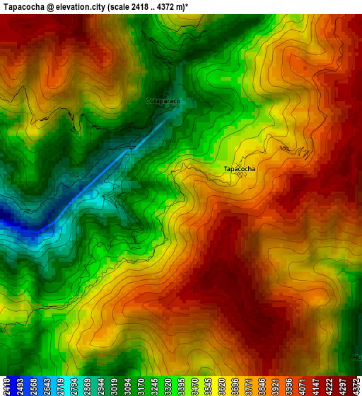 Tapacocha elevation map