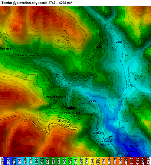 Tambo elevation map