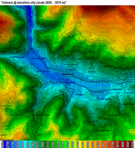 Talavera elevation map