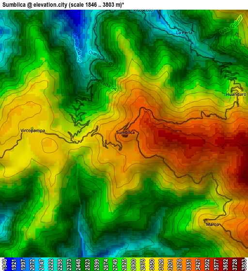 Sumbilca elevation map