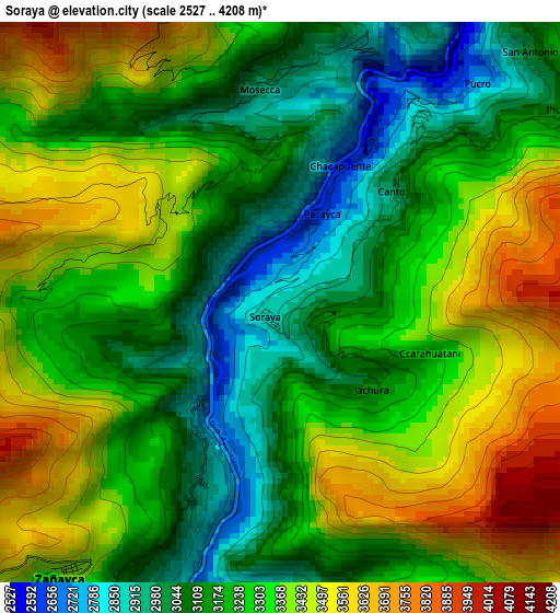 Soraya elevation map