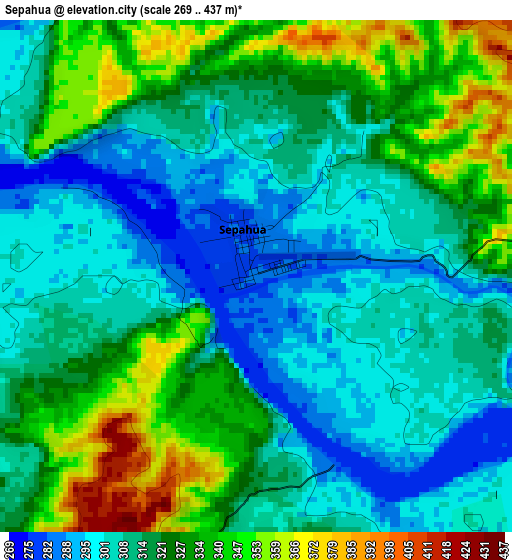 Sepahua elevation map