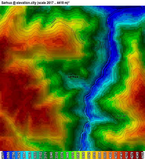 Sarhua elevation map