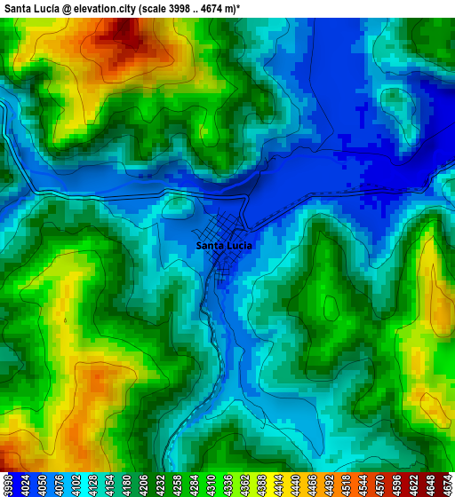 Santa Lucía elevation map
