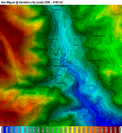 San Miguel elevation map