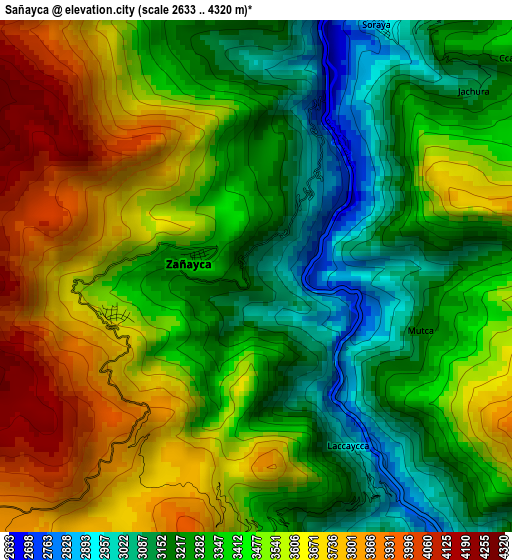 Sañayca elevation map