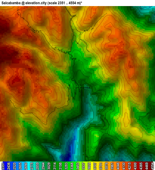 Salcabamba elevation map