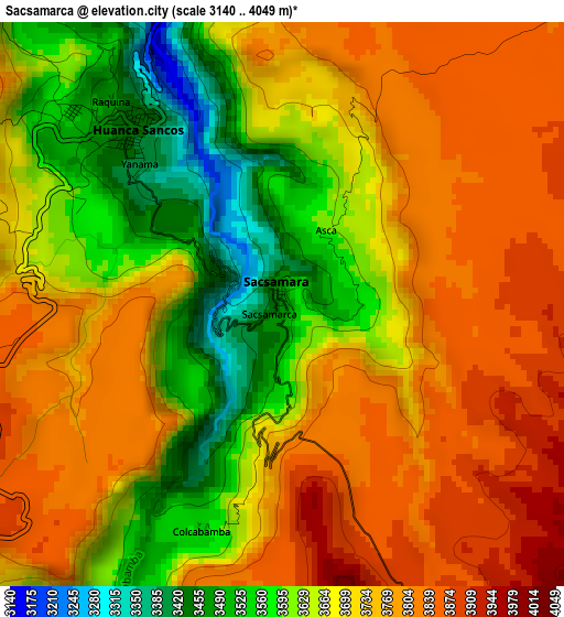 Sacsamarca elevation map