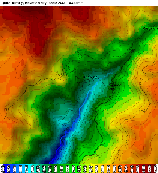 Quito-Arma elevation map