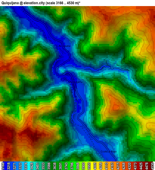 Quiquijana elevation map