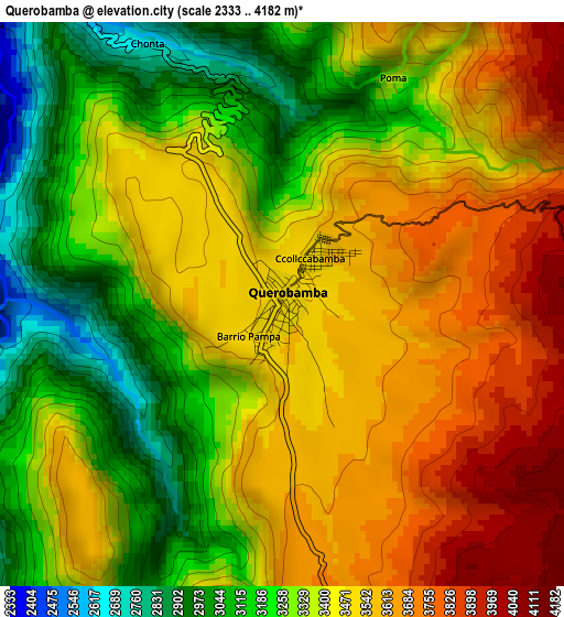 Querobamba elevation map