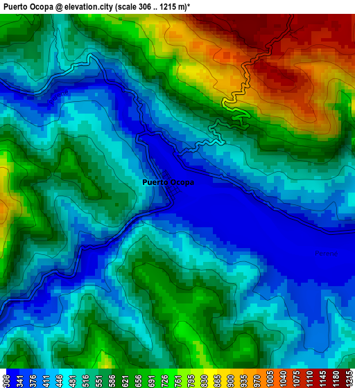 Puerto Ocopa elevation map
