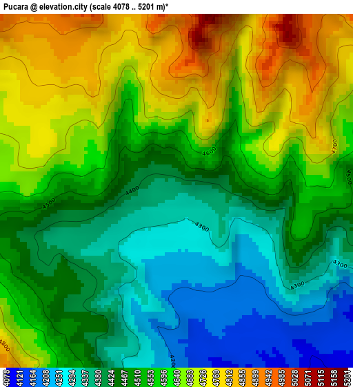 Pucara elevation map