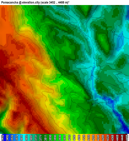 Pomacancha elevation map