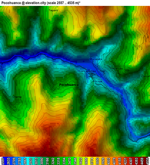Pocohuanca elevation map