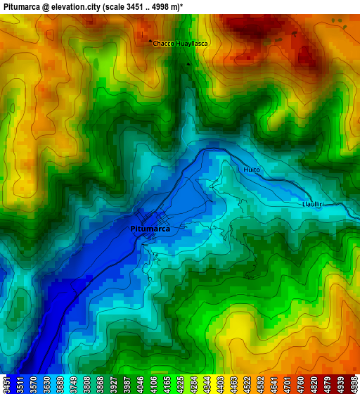 Pitumarca elevation map