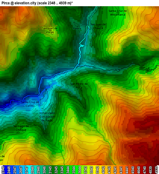 Pirca elevation map
