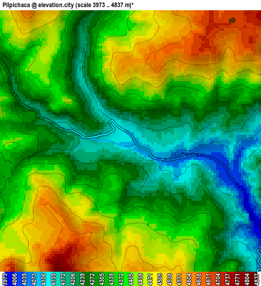 Pilpichaca elevation map