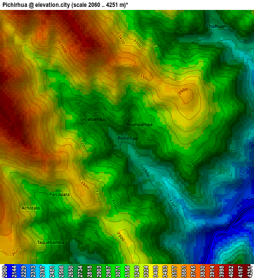 Pichirhua elevation map