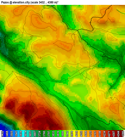 Pazos elevation map