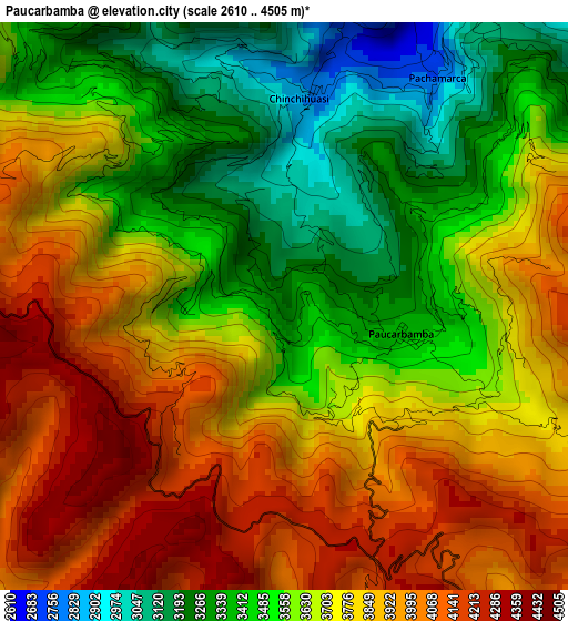 Paucarbamba elevation map