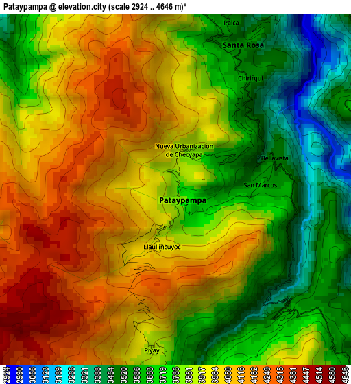 Pataypampa elevation map