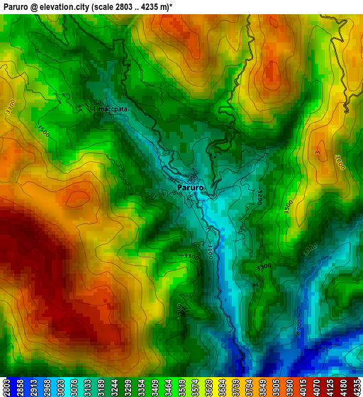 Paruro elevation map