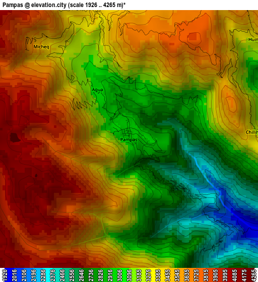 Pampas elevation map