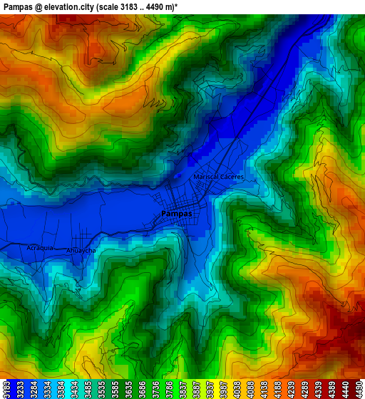 Pampas elevation map